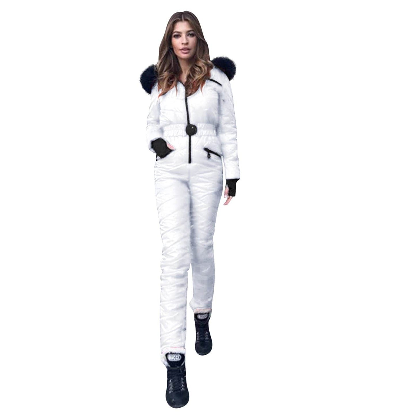 Cap Point S / White Warm Winter Playsuit Chunky Casual Romper