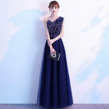 Load image into Gallery viewer, Cap Point Salome Shoulder Long Style Banquet Evening Dress
