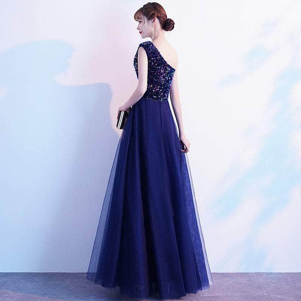 Cap Point Salome Shoulder Long Style Banquet Evening Dress