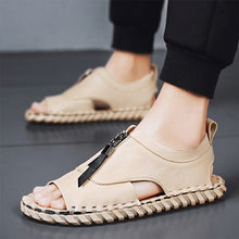 Load image into Gallery viewer, Cap Point Sand / 6.5 Mens Beach Lace-up Open Toe Shoes Highten Soft Sandals
