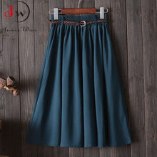 Load image into Gallery viewer, Cap Point Serena A-line Preppy Style Solid Skirt With Belt

