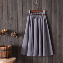 Load image into Gallery viewer, Cap Point Serena A-line Preppy Style Solid Skirt With Belt
