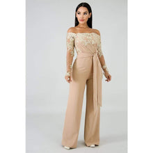 Load image into Gallery viewer, Cap Point Sexy Off Shoulder Lace Jumpsuit
