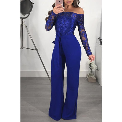 Cap Point Sexy Off Shoulder Lace Jumpsuit