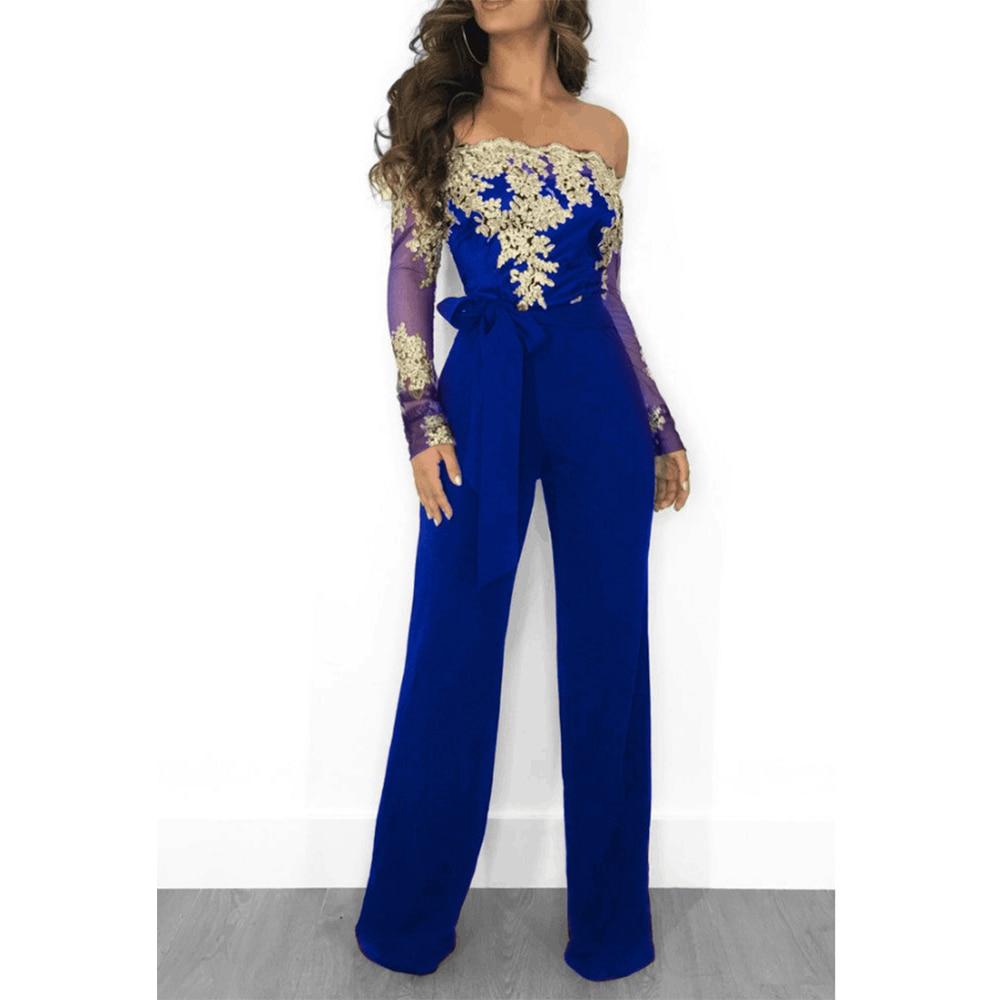 Cap Point Sexy Off Shoulder Lace Jumpsuit
