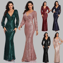 Load image into Gallery viewer, Cap Point Sexy V-neck Mermaid Evening Dress
