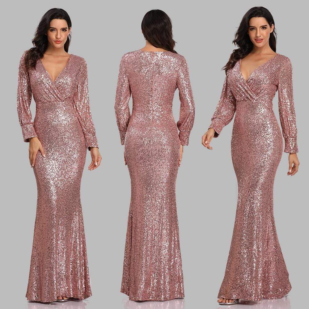 Cap Point Sexy V-neck Mermaid Evening Dress