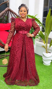 Cap Point Sharon Rose Plus Size Large Long Sleeve Luxury Designer Chic Elegant Evening Party Maxi Dress