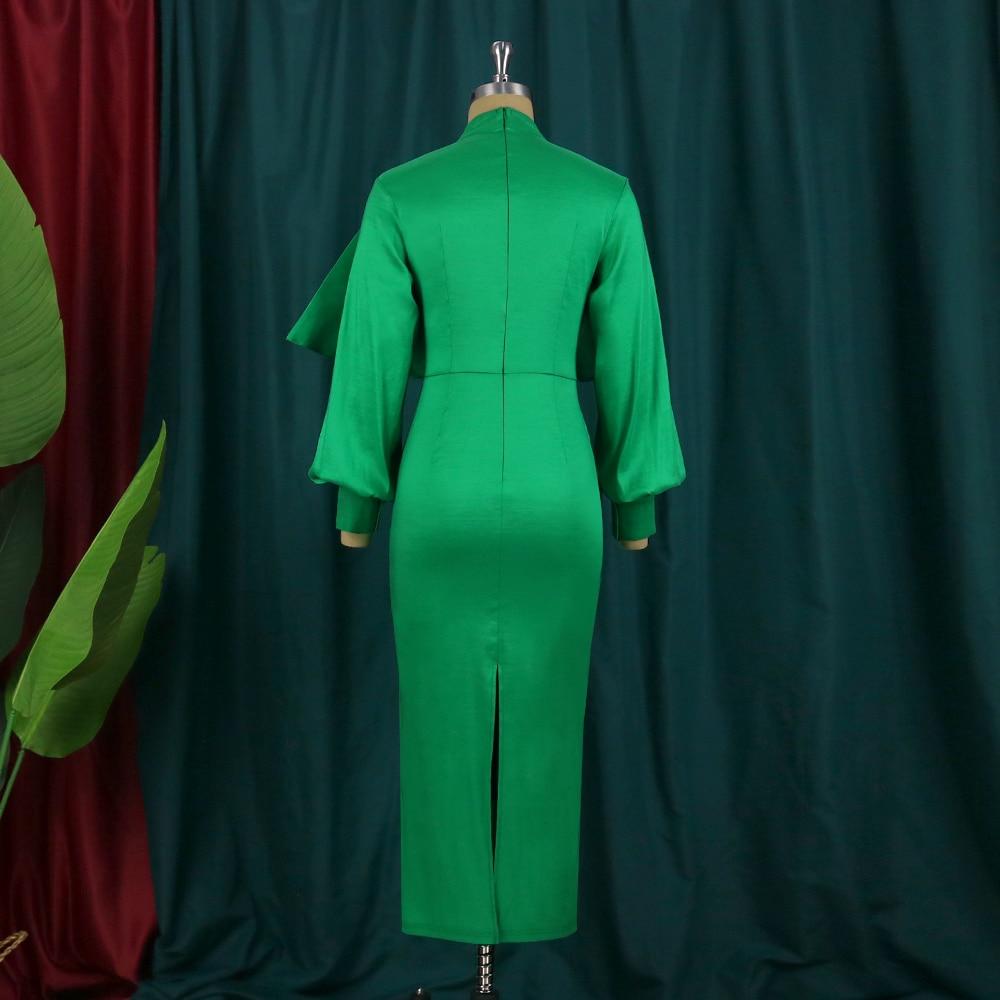 Cap Point Shiny Sequin High Neck Long Bodycon Christmas Dress