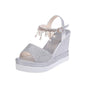 Cap Point Silver / 4.5 Elsa Summer Bead Studded Detail Platform Sandals