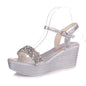 Cap Point silver / 4.5 Elsa Summer Bead Studded Detail Platform Sandals