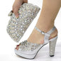 Cap Point silver / 7 Monisa Desgin Sandal Shoes Evening Matching Bag Handbag Set