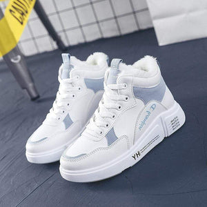 Cap Point sky blue / 5 Women New White High Top Winter Sneakers
