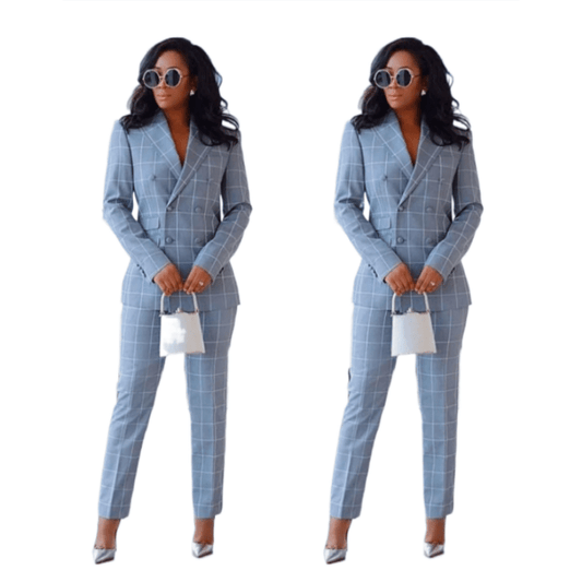 Cap Point Sky Blue / 8 Angelique Women's Ankle 2-Piece Pantsuit