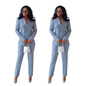 Cap Point Sky Blue / 8 Angelique Women's Ankle 2-Piece Pantsuit