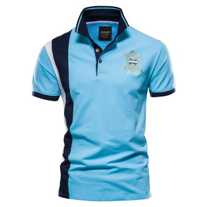 Cap Point Sky Blue / M Darling Embroidery Badge Men Polo