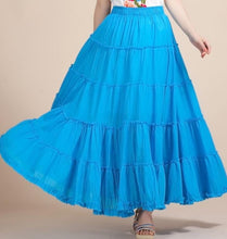 Load image into Gallery viewer, Cap Point sky blue / One size Belline Vintage Long Elastic Waist Boho Maxi Skirt
