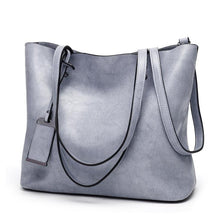 Load image into Gallery viewer, Cap Point sky blue / One size Monisa Leather bucket Double strap All-Purpose shoulder handbag
