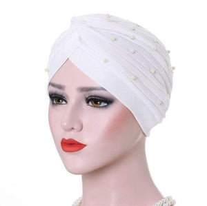 Cap Point Solid folds pearl inner hijab cap