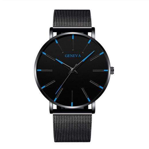 Cap Point Steel black blue Geneva Men Elegant Watch