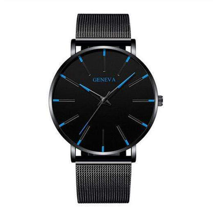 Cap Point Steel black blue Geneva Men Elegant Watch