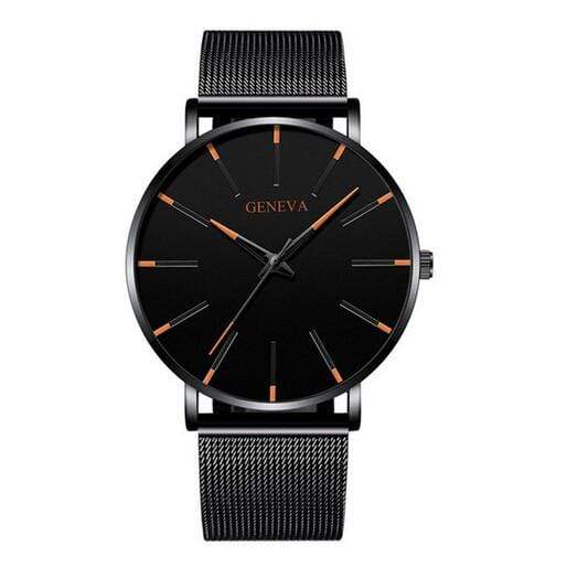 Cap Point Steel black orange Geneva Men Elegant Watch
