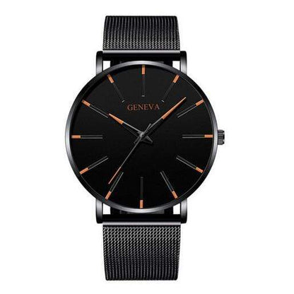 Cap Point Steel black orange Geneva Men Elegant Watch