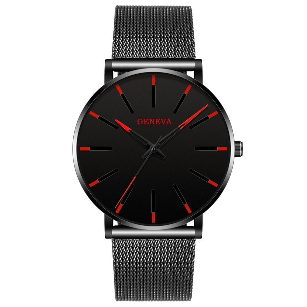 Cap Point Steel black red Geneva Men Elegant Watch