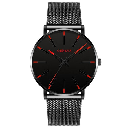 Cap Point Steel black red Geneva Men Elegant Watch