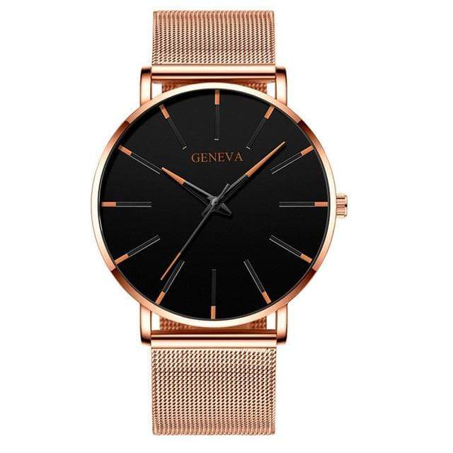 Cap Point Steel rosy orange Geneva Men Elegant Watch