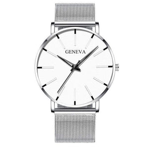 Cap Point Steel silver Geneva Men Elegant Watch