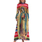 Cap Point style-14 / XS Mary High Neck Long-Sleeve Boho Style Maxi Dress
