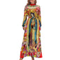Cap Point style-15 / XS Mary High Neck Long-Sleeve Boho Style Maxi Dress