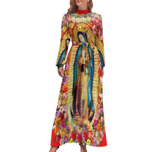 Load image into Gallery viewer, Cap Point style-15 / XS Mary High Neck Long-Sleeve Boho Style Maxi Dress
