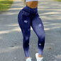 Cap Point style2-dark blue / S / China High Waist Seamless Denim Sports Leggings