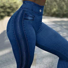 Load image into Gallery viewer, Cap Point style3-dark blue / S / China High Waist Seamless Denim Sports Leggings
