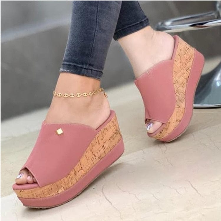 Cap Point Summer Peep Toe Sandals Fashion Platform Slippers