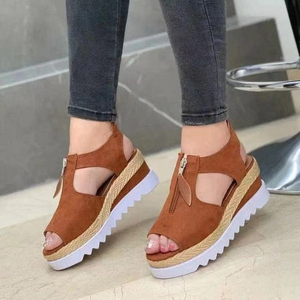 Cap Point Summer Solid Color Open Toe Casual Sandals