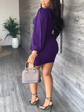 Load image into Gallery viewer, Cap Point Tamara Long Sleeve V-neck Solid Elegant Bodycon OL Dress
