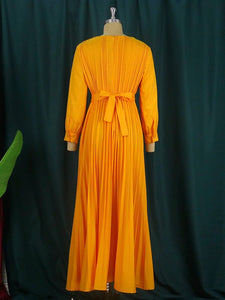 Cap Point Tamyra Elegant A-Line Slim Fit Pleated Maxi Dress