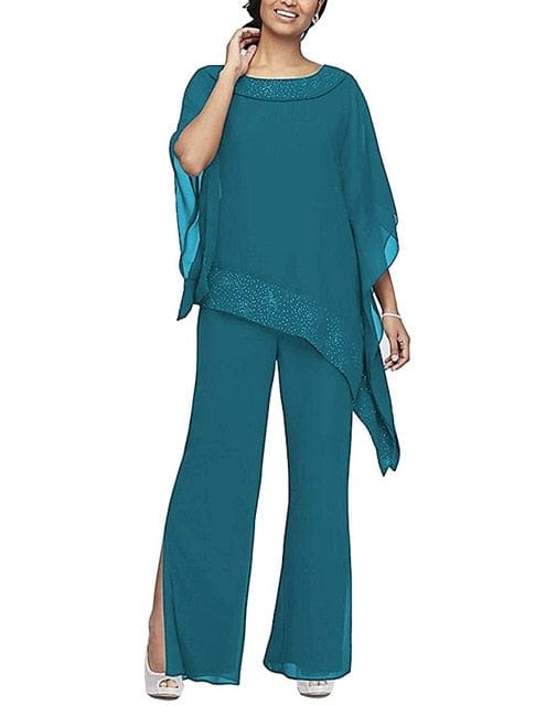 Cap Point Teal / 2 3-Piece Mom Set Plus Size Mother Of The Bride Dress