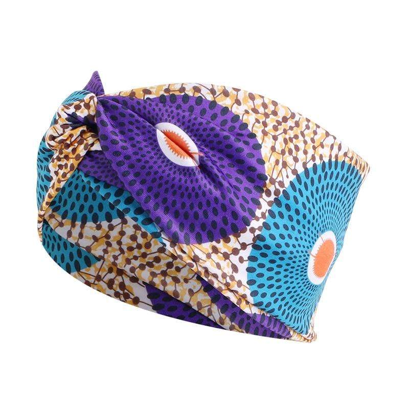 Cap Point Teal purple African Print Stretch Bandana