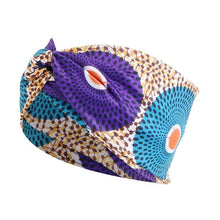 Load image into Gallery viewer, Cap Point Teal purple African Print Stretch Bandana
