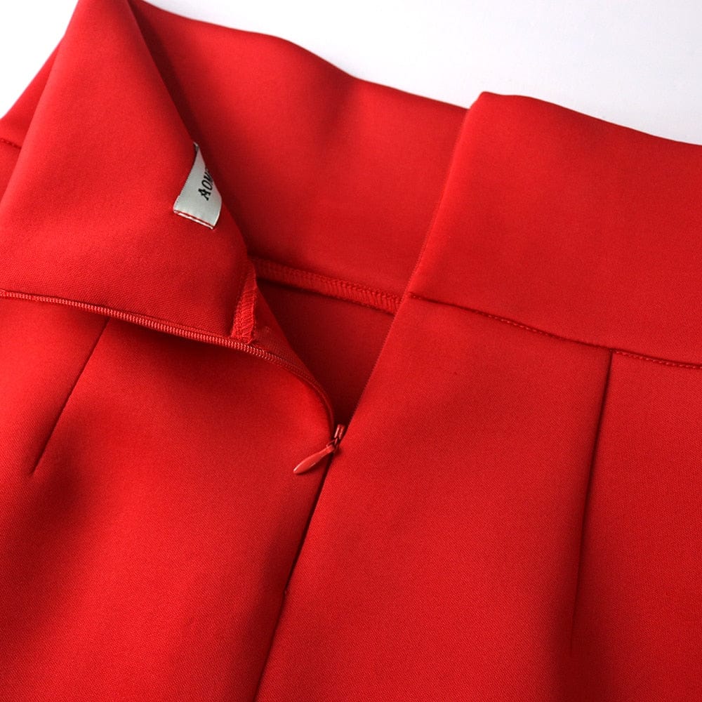 Cap Point Two Pieces Set Crop Tops High Waist Skirt