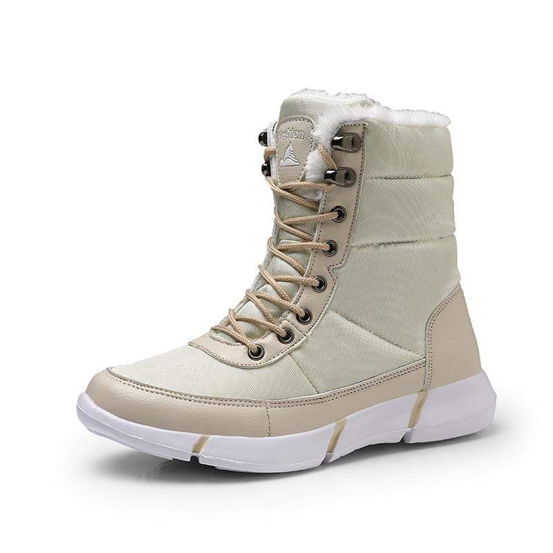 Cap Point Unisex Casual Waterproof Snow Boots With Fur Plush