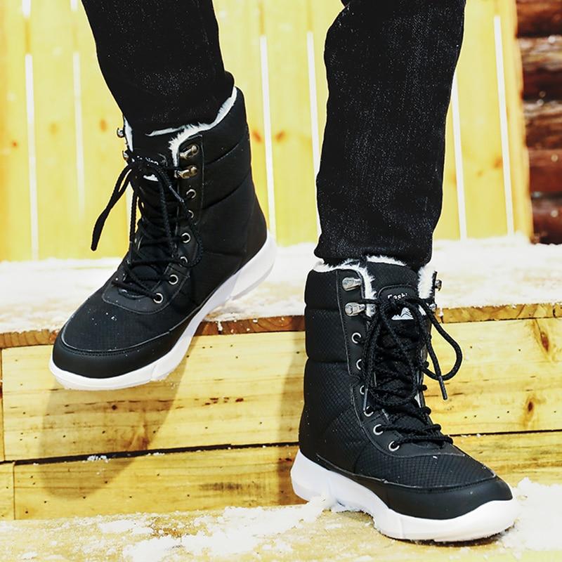 Cap Point Unisex Casual Waterproof Snow Boots With Fur Plush