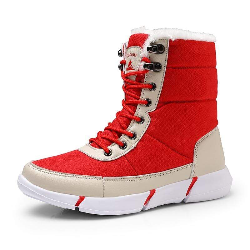 Cap Point Unisex Casual Waterproof Snow Boots With Fur Plush