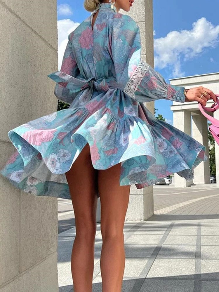 Cap Point Urmilla Elegant High Waist Pleated Mini Dress