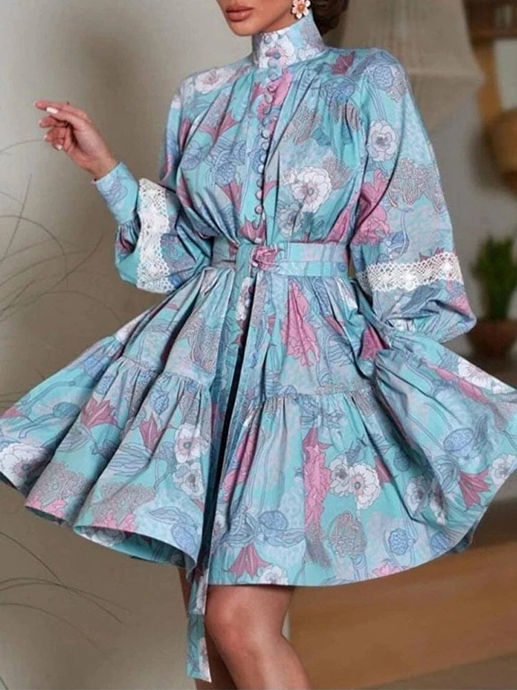 Cap Point Urmilla Elegant High Waist Pleated Mini Dress