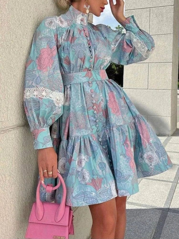 Cap Point Urmilla Elegant High Waist Pleated Mini Dress